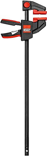 BESSEY Einhandzwinge EZXL30-9, Spannweite 300 mm Ausladung 90 mm, Spannkraft bis 270 Kg, Umsteckbar zum Spreizen, Gewicht 1,24 Kg (Packung mit 6)