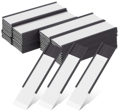 Tofficu 50 Magnetische Etikettenhalter 30 Mm X 100 Mm Kartenhalter Mit 50 Papiereinlagen Wiederverwendbare Lagerregale Kartenclips Für Metallregale Schrankgestelle Whiteboards Industrie