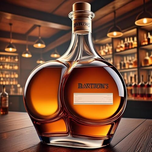 Weindekanter - Whisky Dekanter Skulpturen Statue, 300 Ml Pfirsichförmige Whiskyflasche, Neuartige Weinkaraffe Aus Glas, Personalisierte Kreative Karaffe, Mundgeblasenes, Auslaufsicheres Design(B)