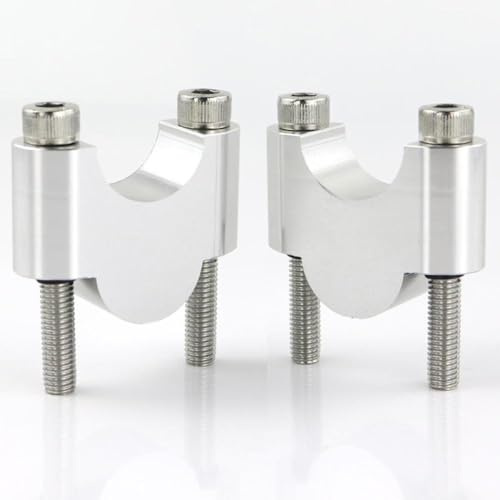 28 mm 1 1/8 Barra de Grasa del Elevador de Manillar Compatible con Tuono 1000 R V4 APRC 1100RF Factory 1000 V4 R Tuono 660 125 SX 125 Saptor de maniobra de manejo de Motocicletas(Silver Riser 30mm)