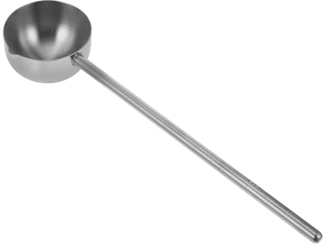 BATHVEVE Cucharón de Acero Inoxidable Mango Largo Resistente para Cocina y Cantinas, Capacidad 80ml, Utensilio Práctico para Servir Sopa y Calentar Aceite