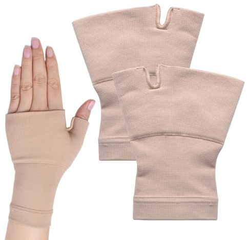 Grosion 1 Pair Wrist Thumb Support Sleeve,Compression Gloves for Women and Men,Wrist Supports,Comfort and Stability,Wrist Supports for Arthritis,Carpal Tunnel,Sprain, Sports,Joint Pain (Beige, M)