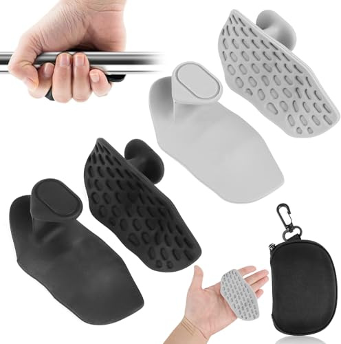 2 Paio Impugnature da Palestra, Gomma Flessibile Per Presa Sicura, Antiscivolo Presa per Sollevamento Pesi, Impugnature in Silicone per Trazioni sul Palmo per Bilanciere, Sollevamento, Allenamento