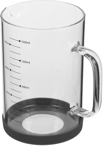 Hemobllo Jarra Medidora de Vidrio Borosilicato con Asa y Escala Visible Taza para Medir Líquidos Cocina para Leche Café y Bebidas Caseras