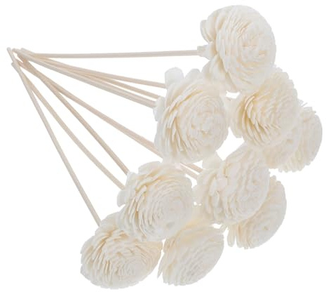 Hoement 10 pezzi Bastoncini Diffusori Aromaterapia Fiori Decorativi Beige Sticks per Oli Essenziali e Profumazione Casa Duraturi e Facili da Usare per Vasi e Bottiglie Aromatiche