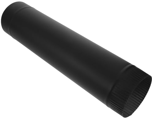 HOODANCOS High Temperature Resistant Stainless Steel Chimney Pipe Log Burner Flue Pipe Log Burner Tubing 125 Mm Black