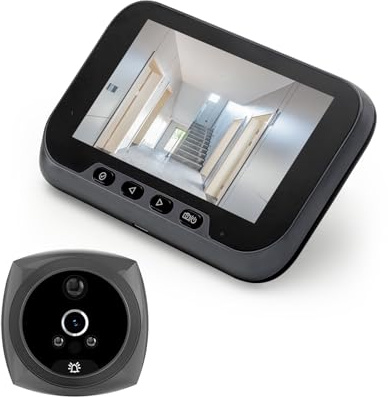 4 5 Spioncino Della Macchina Fotografica Campanello per Appartamento Porta 2MP 1080P Visualizzatore Digitale 135 Gradi Rilevamento Del Corpo Umano Built-in 3800mAh
