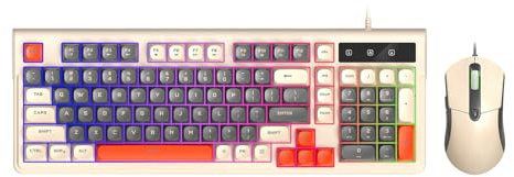 LICAEVEY Combinazione Tastiera e Mouse da Gioco, Retroilluminazione RGB, Tastiera Cablata 19 Tasti Anti-ghosting, Layout Compatto a 98 Tasti Design Ergonomico per Giochi e Lavoro su PC (Insieme