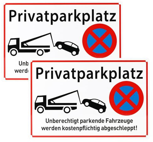 2 Stück Schild Privatparkplatz,Privatparkplatz Schild,20x30cm | Aluminiumlegierung,Parken Verboten Schild,Parkverbotsschilder,Schilder Privatgrundstück,Parkplatzschild