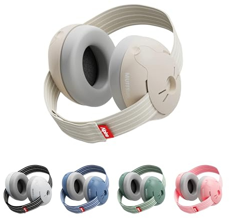 Alpine Muffy Baby - Cascos antiruido para bebés y niños pequeños hasta 36 meses - Protectores auditivos para niños y bebés - Cómodas orejeras evitan daños auditivos con banda antideslizante - Sand