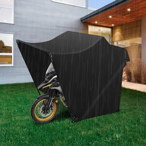 Garage per moto, tenda pieghevole per moto, garage per quad, 270 x 105 x 155 cm, garage pieghevole per moto, Heavy Duty, telo protettivo impermeabile con borsa a mano, per moto, scooter