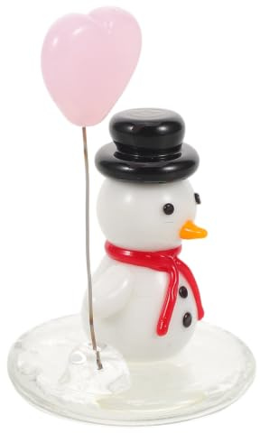 JOINPAYA Adorno de Cristal Rojo Figura de Muñeco de Nieve para Decoración Navideña de Mesa en Interiores y Oficinas Diseño Festivo y Reutilizable