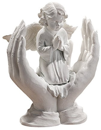 Design Toscano Gebete eines Engels - Figur aus kunstharzgebundenem Marmor, Maße: 7,5 x 4 x 12,5 cm