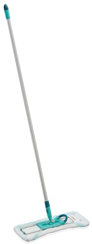 Leifheit rückenschonender Bodenwischer Profi XL Micro Duo Collect mit Aluminiumstiel 140cm, Wischmopp mit Schmutzsammelfunktion für Fliesen- und Laminat, 360° Drehgelenk, Click-System