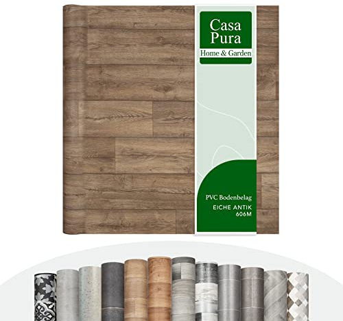 Casa pura® - Revestimiento de suelo CV con apariencia de roble antiguo - roble claro - aspecto elegante - superficie estructurada - metro (beige, Wagner 1, 200 x 150 cm)