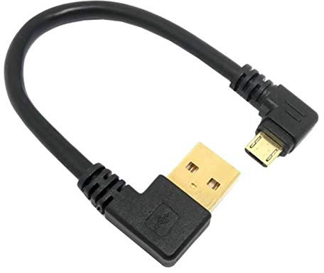 Superior ZRL®Cavo dati da USB 2.0 maschio a gomito destro a micro USB, ricarica rapida, cavi dati neri (15 cm, 50 cm, 1 m)