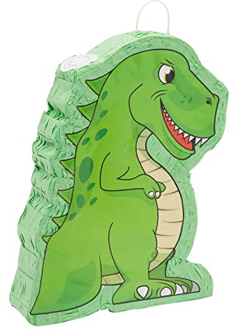Dinosaur Pinata for Boys Birthday Party Supplies, Dino Decorations, Green (Small, 12 x 15.5 x 3 In)