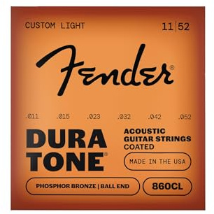 Fender 860CL Phosphor Bronze Acoustic Guitar Strings Dura-Tone® Coated 11-52