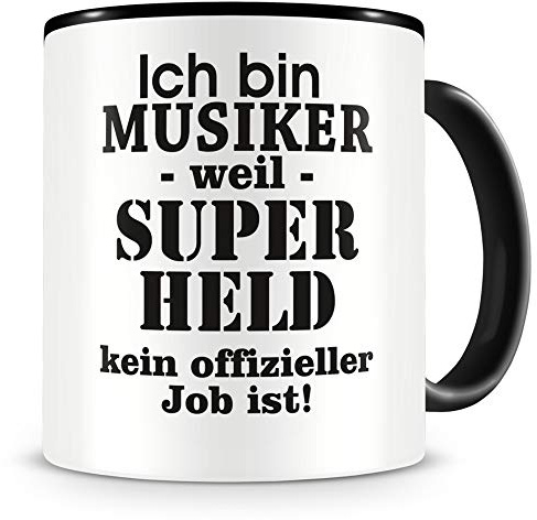 Samunshi® Musiker Tasse mit Spruch Geschenk für Musiker Mann Frau Kaffeetasse groß Lustige Tassen zum Geburtstag schwarz 300ml