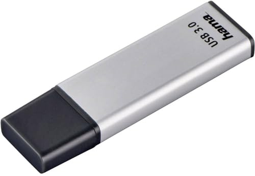 Hama 64 GB USB-minne USB 3.0 datasticka (70 MB/s dataöverföring, USB-minne med ögla för fastsättning i nyckelringen, minneskinne, minneskort med lock, lämplig för Windows/MacBook) Silver