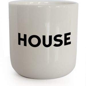 PLTY - Taza House - Taza sin asa - Porcelana blanca vitrificada a mano - Coffee Mug - Music Beat - Diseño danés