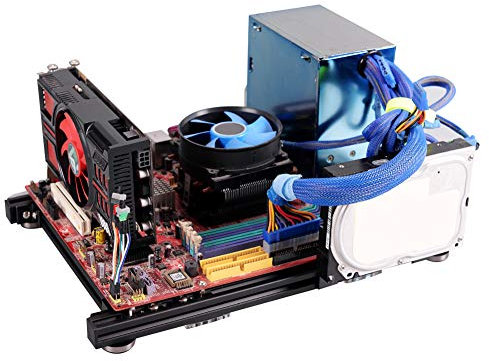 Boitier PC Ouvert Bricolage, boîtier d'ordinateur pour Plate-Forme de Test d'overclocking en Alliage d'aluminium M-ATX, fabriqué en Alliage d'aluminium 20x20 de Haute qualité, Supports pour Grande