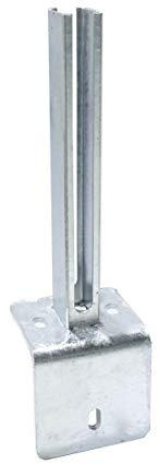 Bodenplatten für Zaunpfosten 60x40mm Winkelfußplatte Aufschraubhülse Doppel-Stab Matten Zaun Adapter verzinkt