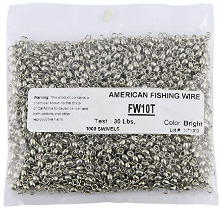 Messing Kran Wirbel Größe #10 30lb (14kg) Test Nickel 1000pcs