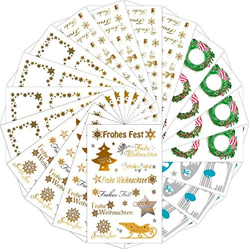 AVERY Zweckform 116 Aufkleber Weihnachten Geschenkbeschriftung (Made in Germany, Weihnachtssticker gold/silber, selbstklebende Weihnachtsdeko, Basteln, Geschenke, Karten, Tüten) 20 Bogen, 51001