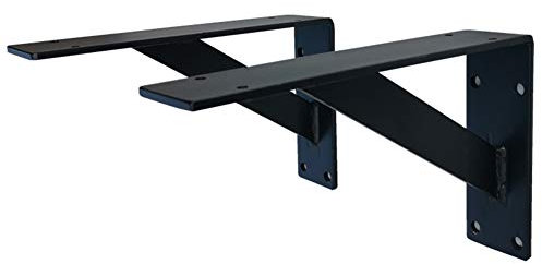 ACXZ Schwerlast Regalträger 15/20/25/30/35/40/45/50/55/60/65/70 cm, schwarzes Regalkonsole, schwimmende Wandregal für DIY-Werkbänke, maximale Belastung 300 kg, 2 Stück