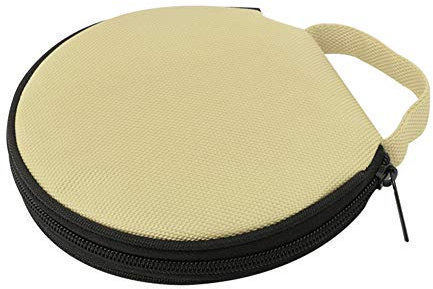 Tragbarer CD Player Tasche, 20 KapazitäT CD/DVD AufbewahrungshüLle CD Organizer Auto CD Speicher Tasche FüR Die Aufbewahrung Von Reisen, Aus Oxford-Stoff, Beige