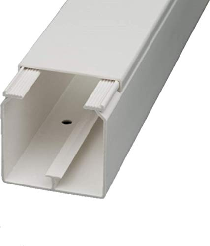 CabCom PVC Kabelkanal Kabelleiste Kabelschacht Brüstungskanal zur Montage an Wand oder Decke diverse Größen und Farben 10 Meter (5x2 Meter) 60 x 60 mm weiß
