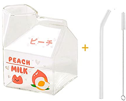 CHENMIAOMIAO Sauce Boat Gravy Bowl Glass Milk Cans Creative Milk Carton Shape Applique Design Gravy Boat Very Suitable for Family Restaurant Kitchen pour ladle (Color : Banana)