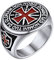 PROSTEEL Anelli Uomo Grandi Cavalieri Templari Croce Rosso Anelli Fedina Uomo Anelli Uomo Misura 32 con Confezione Regalo