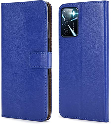 AMAZE!UK Phone Case For Oppo A54s, Oppo A16s Flip Book Phone Case with Kickstand,Full Protection Case with Magnetic Closure fit for Oppo A54s, Oppo A16s (Blue)