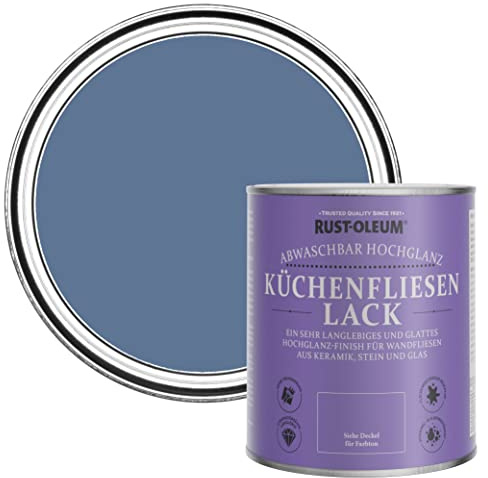 Rust-Oleum abwaschbare Küchenfliesenlack in blau mit Hochglanz Finish - Blauer Fluss 750ML