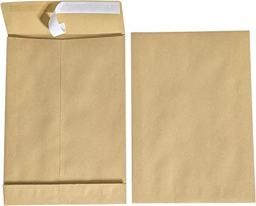 25x Premingo Faltentaschen B4 A4 braun, 250x353mm, 4cm Falte Stehboden, selbstklebend mit Abziehstreifen, 130 g/qm, Faltenversandtaschen Musterbeutel