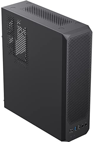 CiT S8-13 SFF Micro-ATX PC Case – Supports mATX & Mini-ITX – 80mm Fan Pre-Installed - Mesh Front Panel – USB 3.0 & USB 2.0, Compact SFF Business Workstation Case | Black