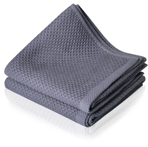 HOTUT Panno in Microfibra Ultra Premium a Nido d'ape, 100% Cotone Panni per la Pulizia in Microfibra, Struttura a Cialda Assorbente e Senza Pelucchi Asciugamani per la Pulizia cucina e piatti 75x35cm