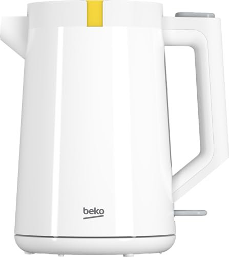 BEKO WKM4215W Bollitore Elettrico Capacità 1.7 L, 2200W, Spia LED, Bianco, Rotazione 360°, 18x25.5x22.5 cm