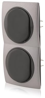Intratec 2x Wand Licht-Schalter Nobilis Set ABS 10AX 250V Anthrazit/Schwarz Ø 60mm & 1x 2er Rahmen 80x151mm vertikal