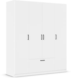 Rauch Möbel BARI, Kleiderschrank, Farbe Weiß, Breite 181 cm | Schrank, 4-türig, 1 Schublade, für Schlafzimmer, Kinderzimmer, Babyzimmer, Homeoffice, Garderobe, Flur