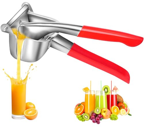 BAKPOCO Exprimidor de limón grande de acero inoxidable, exprimidor de cítricos, prensa manual resistente, extractor de jugo, exprimidor de zumo, naranja, lima y pomelo