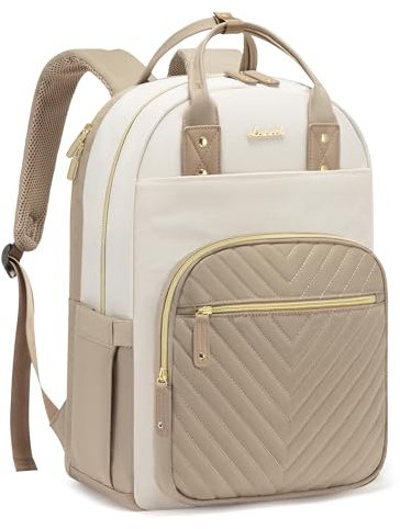 LOVEVOOK Laptop Backpack Women, 17.3 Inch Rucksack Bag for School Travel | Large Work Backpacks Womens for Business Uni, Lightweight Ladies Back Pack, Khaki