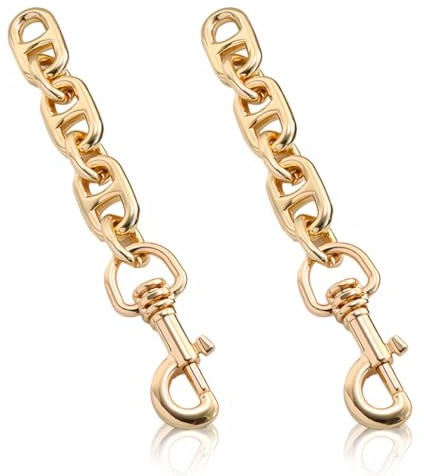 2 Stk Taschen Verlängerungsketten Legierungs 12cm Goldene Crossbody Schultertaschenriemen ，taschenkette gold，Verlängerungsketten Mit Drehbarer Augenschraube Karabinerhaken Für Taschenriemen