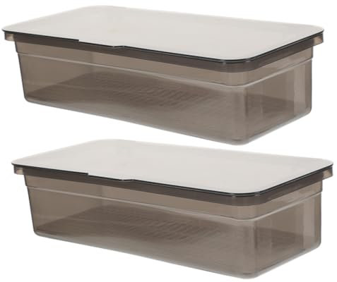 ABOOFAN Égouttoir à Couverts Cuisine Plastique 2 Pièces Couleur Thé Brun Couvercle Transparent Support à Vaisselle Panier Égouttoir Grand Volume pour Rangement Ustensiles