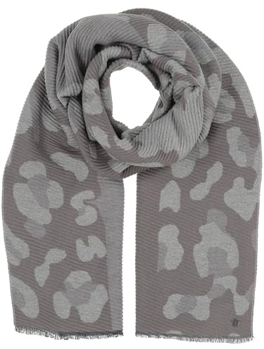 FRAAS Schal gerippt - 63 x 180 cm - Stola mit Leo-Motiv für Damen