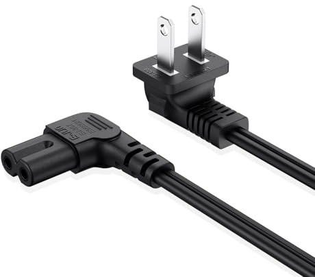 10FT Longer TV Power Cord Replacement for Samsung TV 24 32 40 43 48 49 50 55 60 65 75, UN40 UN43 UN48 Charger Cable, 90 Degree Angled 18AWG 2-Prong to L-Shaped C7 Samsung Power Cord