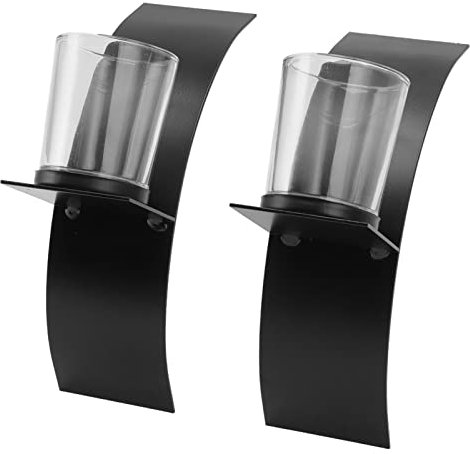Candeliere a Parete, 2 Set in Ferro Tridimensionale Porte Bougie Murale Vassoio Portacandele Design Ad per Applique da Camera da Letto Al Decorazione
