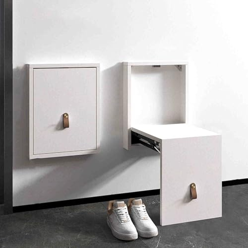 VRVTDYDCL Hidden Shoe Bench, Shoe Bench Rack for Entryway, Folding Chair Wall-Mounted Invisible Shoe-Changing Stool, Fold Down and Up Shoe Bench On The Wall(D1)